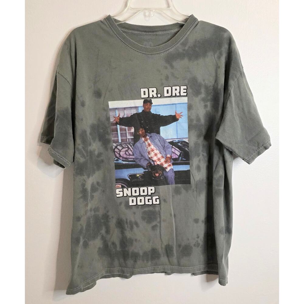 90s Legend Dr. Dre Snoop Dogg Printed Graphic Tee Green Size XL